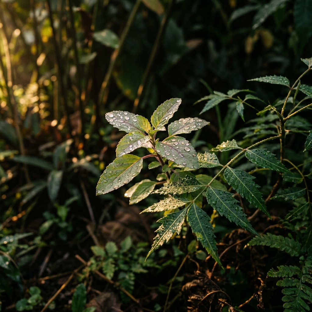 Siddha herbal garden at golden hour